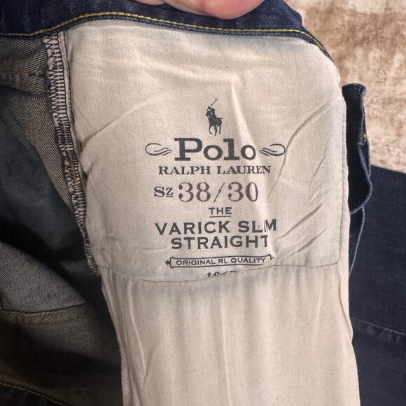 Polo Ralph Lauren Varrick Slim Classic Blue Stretch Denim Jeans, 38x30 - Picture 6 of 8